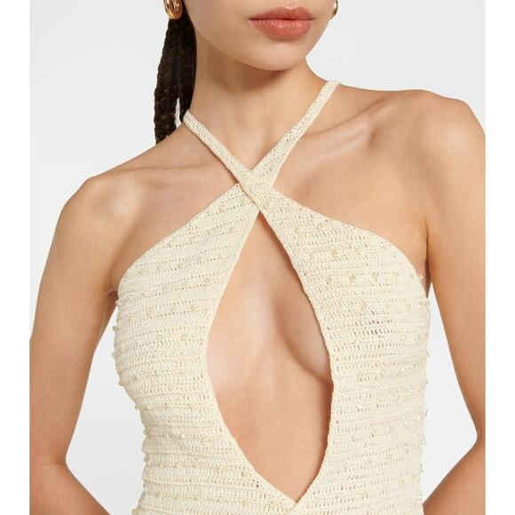Aya Muse Veluti Embellished Crochet Maxi Dress crystal beaded 2 piece size XS - Picture 3 of 13